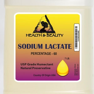 7 Lb, 1 gal SODIUM LACTATE  60%  Natural USP Preservative Liquid Humectant Pure