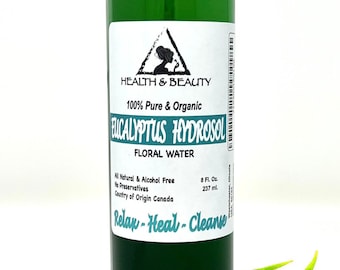 8 oz EUCALYPTUS HYDROSOL ORGANIC Floral Water  Pure Natural