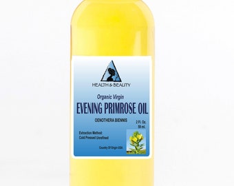 2 oz EVENING PRIMROSE OIL Unrefined Virgin Organic Carrier Cold Pressed Raw Pure