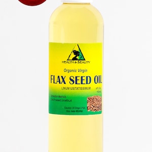 4 oz FLAX SEED OIL Organic Carrier Cold Pressed Unrefined Virgin Raw Pure