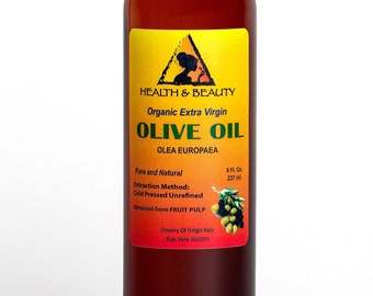8 oz OLIVE OIL Extra VIRGIN Organic Carrier Cold Pressed Virgin Raw Pure