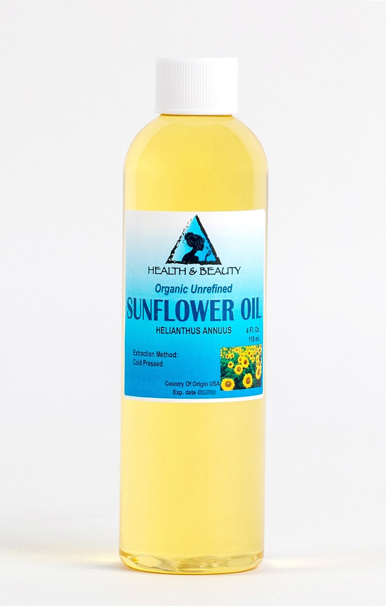 4 oz SUNFLOWER OIL UNREFINED Organic Carrier Cold Pressed Virgin Raw Pure image 9