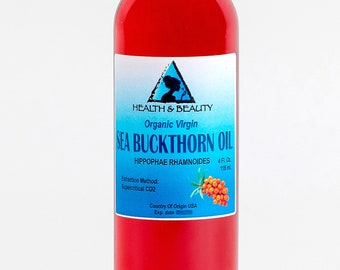 4 oz SEA BUCKTHORN Oil UNREFINED Organic Virgin Supercritical CO2 Extracted Pure