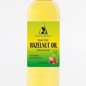 4 oz HAZELNUT OIL UNREFINED Virgin Organic Carrier Cold Pressed 100% Pure