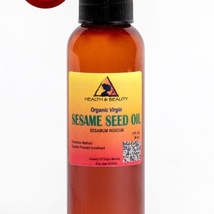 2 oz SESAME OIL UNREFINED Organic Carrier Expeller Pressed Virgin Raw Pure