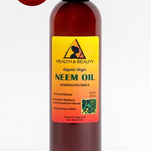 8 oz NEEM OIL UNREFINED Organic Carrier Cold Pressed Virgin Raw Pure
