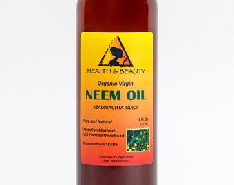 8 oz NEEM OIL UNREFINED Organic Carrier Cold Pressed Virgin Raw Pure