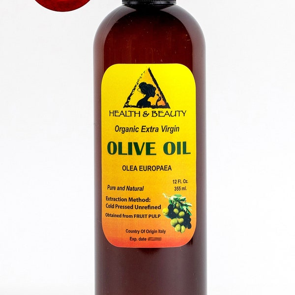 12 oz OLIVE OIL Extra VIRGIN Organic Carrier Cold Pressed Virgin Raw Pure