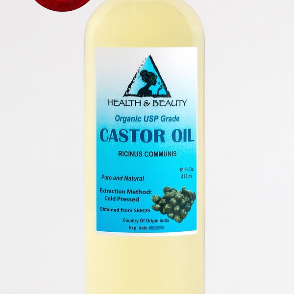 16 oz CASTOR OIL USP Grade Organic Carrier Cold Pressed Pure Hexane Free