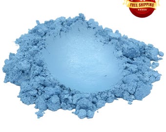2 oz PEARL BLUE SKY Cyan Luxury Mica Colorant Pigment Powder Cosmetic Grade