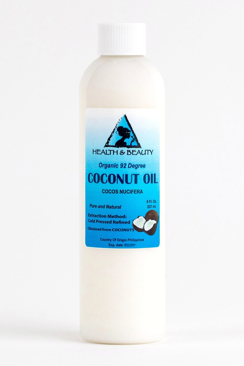 8 oz COCONUT OIL 92 DEGREE Organic Carrier Cold Pressed Ultra Refined 100% Pure image 2