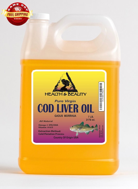 7 Lb, 1 gal ARCTIC COD LIVER Oil All Natural 100% Pure in Liquid