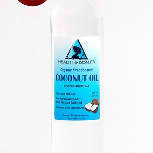 8 oz COCONUT OIL FRACTIONATED Organic Carrier Ultra Refined 100% Pure image 1