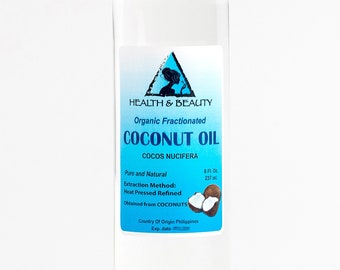 8 oz COCONUT OIL FRACTIONATED Organic Carrier Ultra Refined 100% Pure