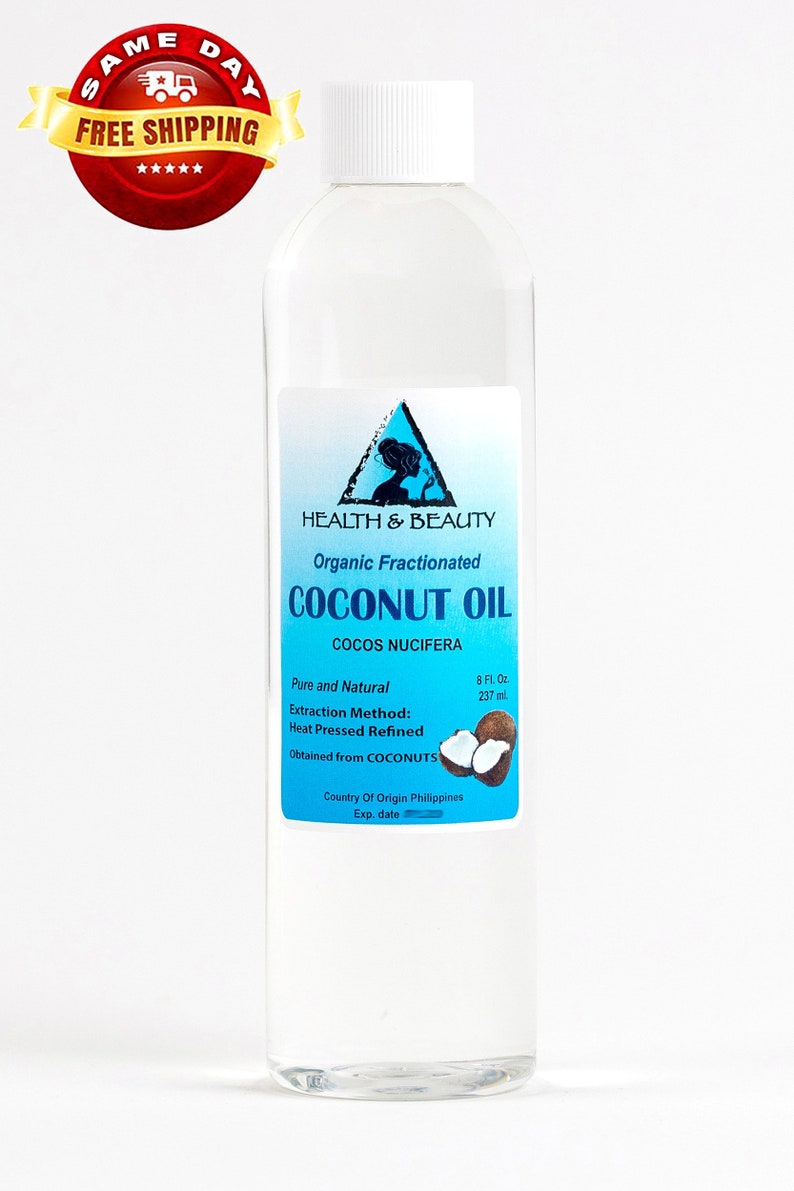 8 oz COCONUT OIL FRACTIONATED Organic Carrier Ultra Refined 100% Pure image 1
