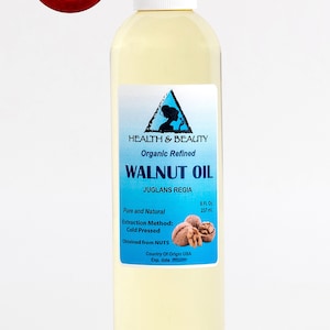 8 oz Organic Walnut Oil: Cold Pressed, Refined, Pure