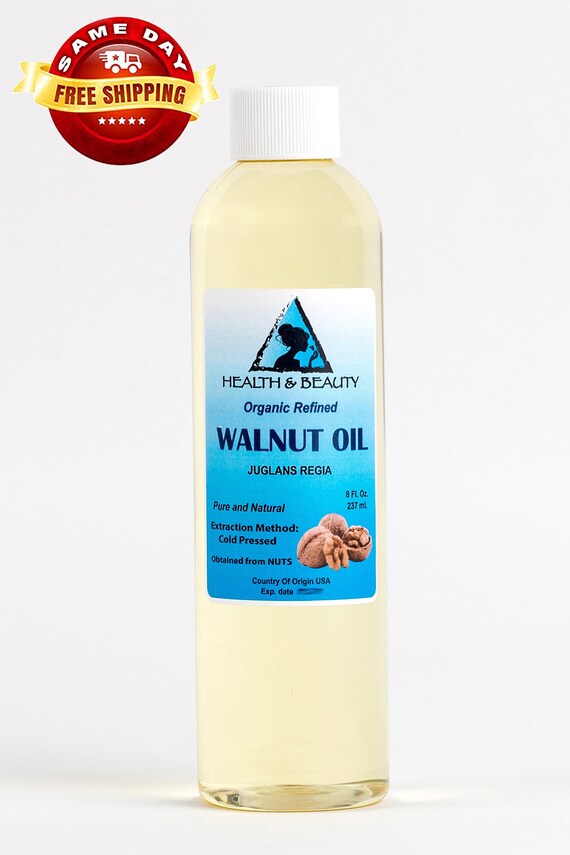 8 oz Organic Walnut Oil: Cold Pressed, Refined, Pure