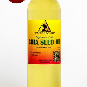 4 oz CHIA SEED OIL Unrefined Virgin Organic Carrier Cold Pressed Natural Fresh 100% Pure