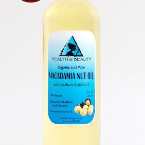 12 oz MACADAMIA NUT OIL Organic Carrier Cold Pressed 100% Pure