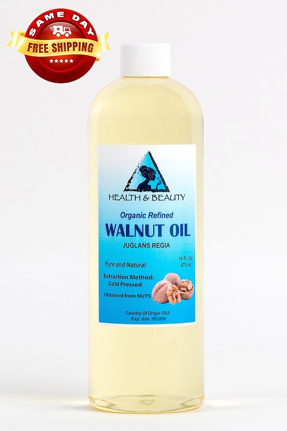 16 oz Organic Walnut Oil: Cold Pressed, Refined, Pure