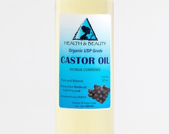 8 oz CASTOR OIL USP Grade Organic Carrier Cold Pressed Pure Hexane Free