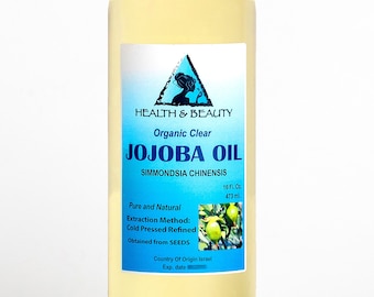16 oz JOJOBA OIL CLEAR Organic Carrier Cold Pressed Refined 100% Pure