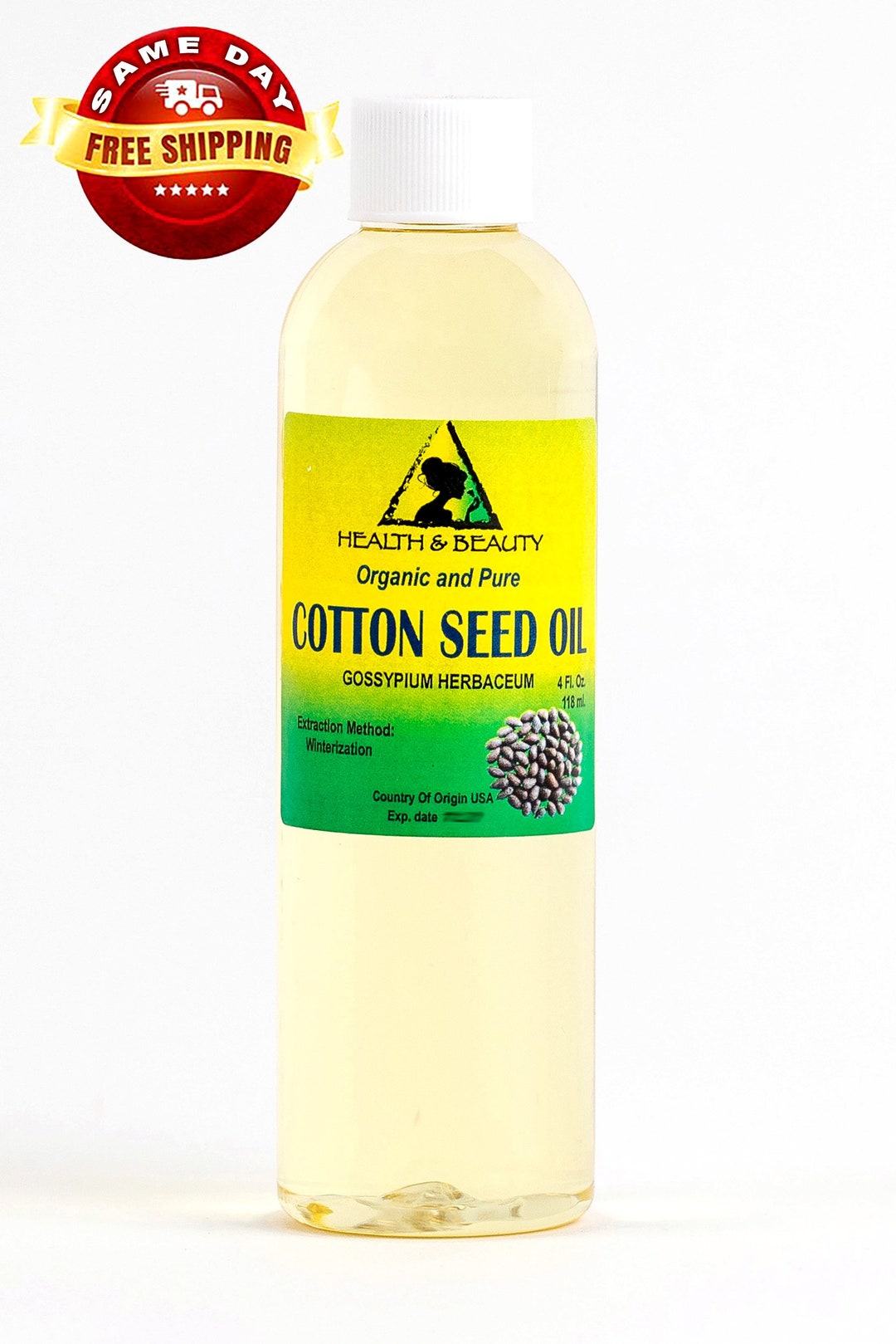 4 Oz COTTON SEED OIL Organic Carrier Cold Pressed Winterized Natural 100 Pure Etsy