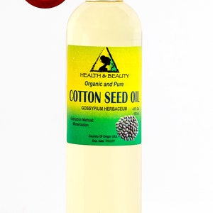 4 oz COTTON SEED OIL Organic Carrier Cold Pressed Winterized Natural 100% Pure