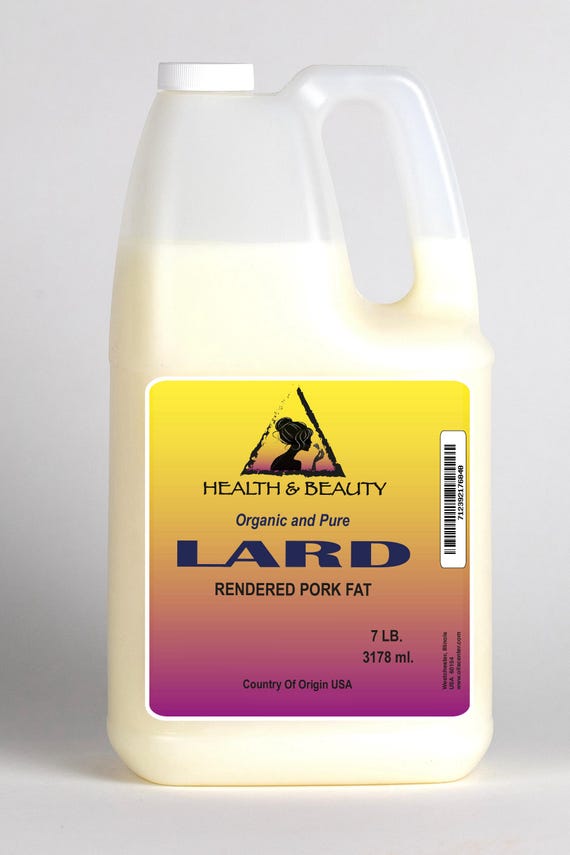 7 Lb, 1 gal LARD Organic Rendered PORK FAT All Natural Deodorized 100% Pure
