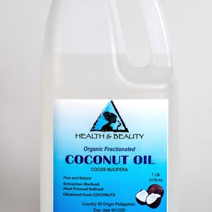 7 Lb, 1 Gal COCONUT OIL FRACTIONATED Organic Carrier Ultra Refined 100% ...