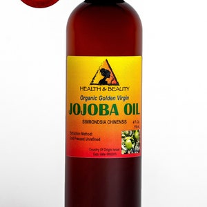 4 oz JOJOBA OIL GOLDEN Organic Carrier Unrefined Cold Pressed Virgin Raw Pure image 1