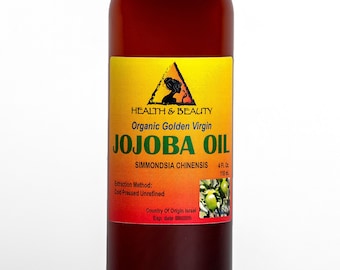 4 oz JOJOBA OIL GOLDEN Organic Carrier Unrefined Cold Pressed Virgin Raw Pure