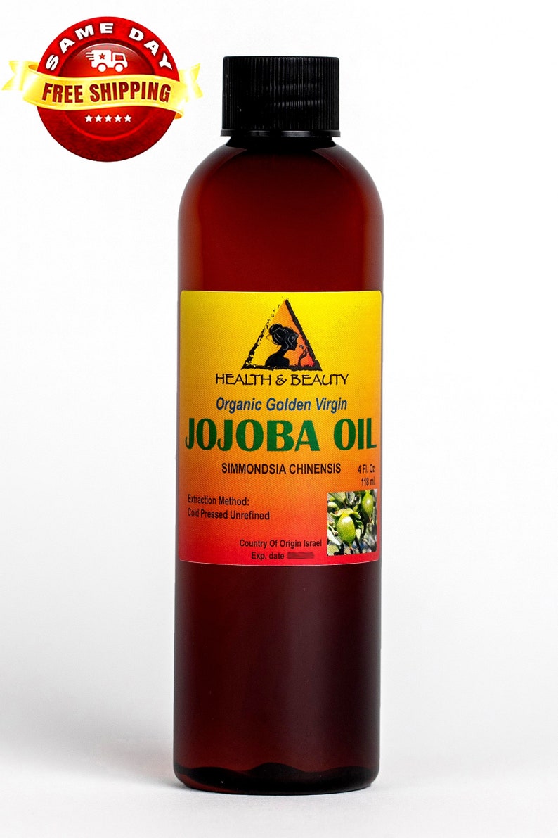 4 oz JOJOBA OIL GOLDEN Organic Carrier Unrefined Cold Pressed Virgin Raw Pure image 1