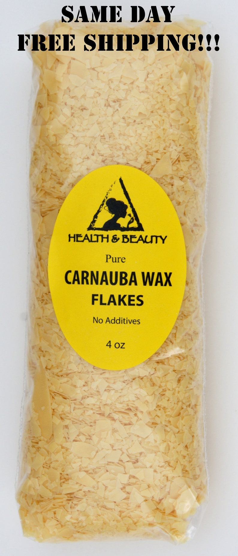 4 oz CARNAUBA WAX T1 Organic FLAKES Brazil Pastilles Beards Premium Prime Grade A 100% Pure image 1