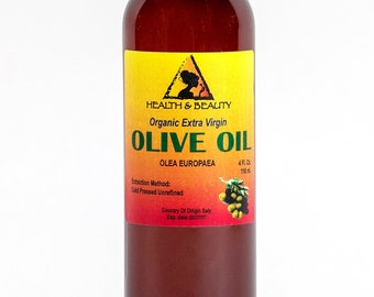 4 oz OLIVE OIL Extra VIRGIN Organic Carrier Cold Pressed Virgin Raw Pure