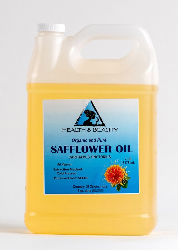 7 Lb, 1 Gal SAFFLOWER OIL ORGANIC Carrier Cold Pressed High Oleic 100% Pure  -  Norway