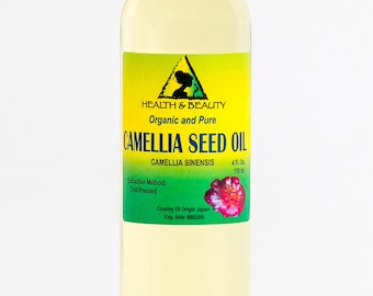 4 oz de aceite de semilla de camelia, refinado, orgánico, virgen, prensado en frío, 100% puro.