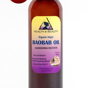 12 oz BAOBAB OIL UNREFINED Organic Extra Virgin Cold Pressed Premium Fresh Pure