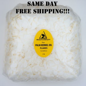 48 oz, 3 Lb PALM KERNEL Oil FLAKES Organic Pure Natural for Soaps Cosmetics