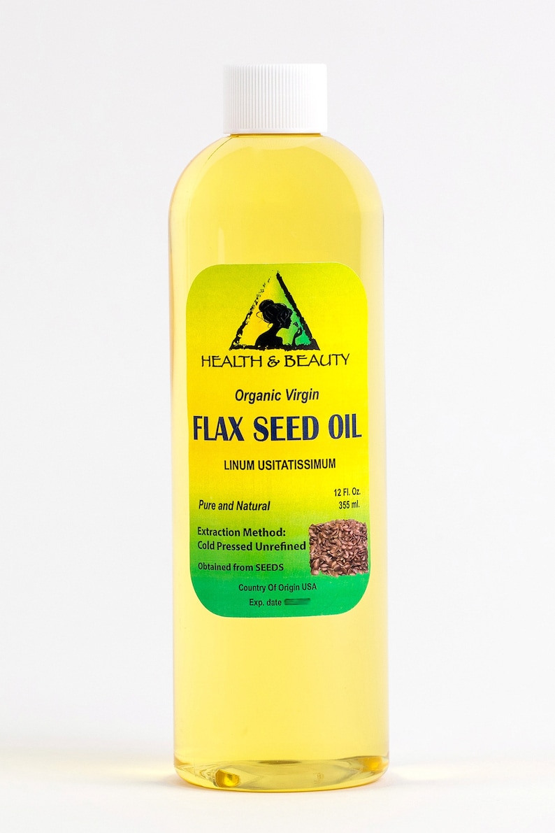 12 Oz FLAX SEED OIL Organic Carrier Cold Pressed Unrefined Etsy