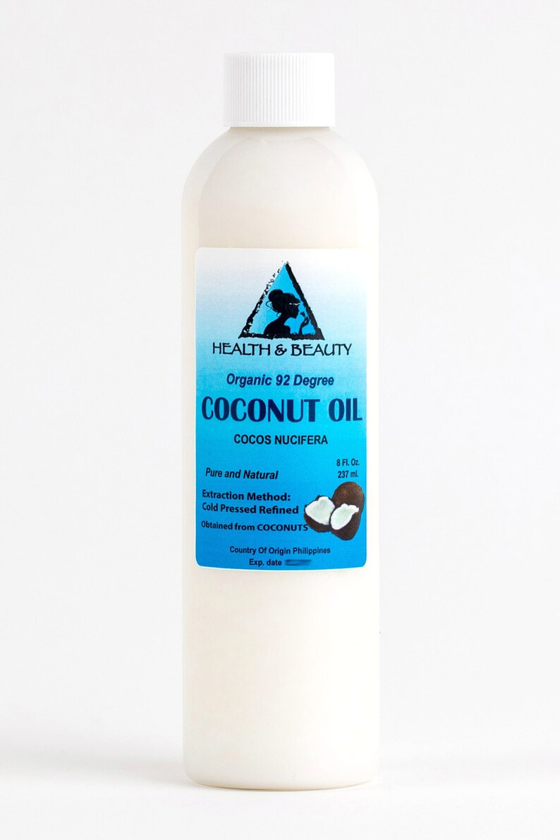 8 oz COCONUT OIL 92 DEGREE Organic Carrier Cold Pressed Ultra Refined 100% Pure image 4