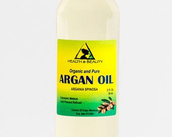 2 oz ARGAN Oil REFINED MOROCCAN Organic Carrier Cold Pressed 100% Pure Hair Oil