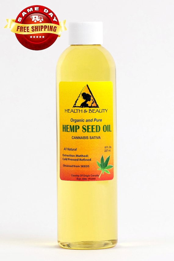 8 Oz Hemp Seed Oil Refined Organic Carrier Cold Pressed 100 Etsy