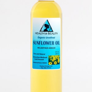 8 oz SUNFLOWER OIL UNREFINED Organic Carrier Cold Pressed Virgin Raw Pure image 6