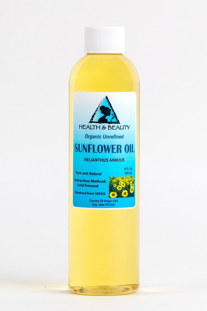 8 oz SUNFLOWER OIL UNREFINED Organic Carrier Cold Pressed Virgin Raw Pure image 6