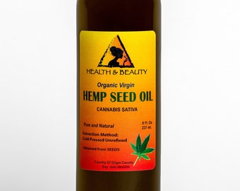 8 oz HEMP SEED OIL Unrefined Organic Carrier Cold Pressed Virgin Raw Pure