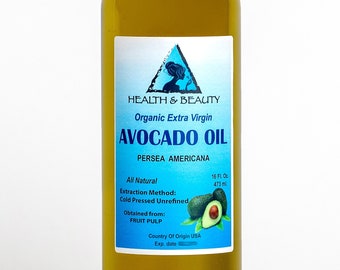 16 oz Organic Avocado Oil: Extra Virgin, Cold Pressed, Unrefined