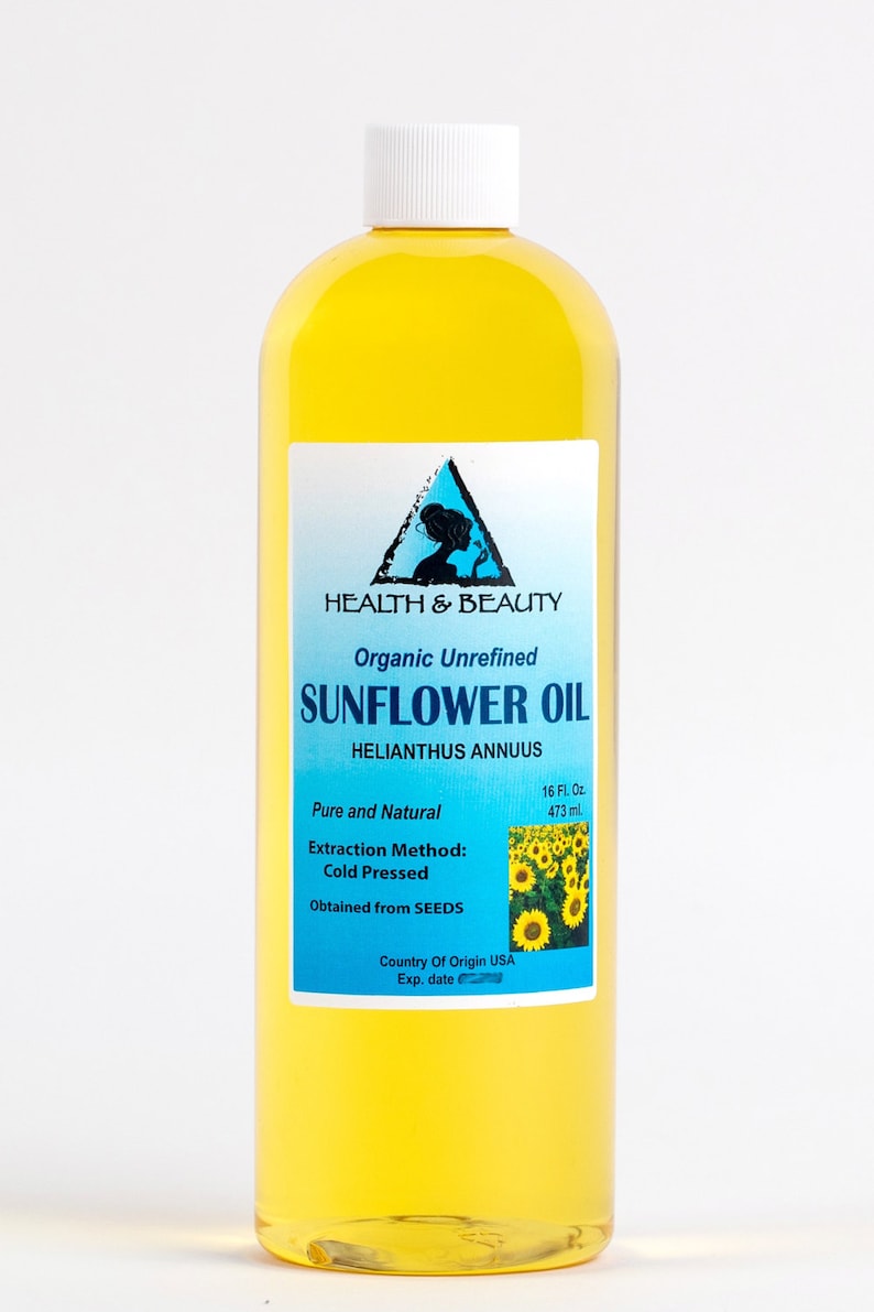 16 Oz SUNFLOWER OIL UNREFINED Organic Carrier Cold Pressed Etsy