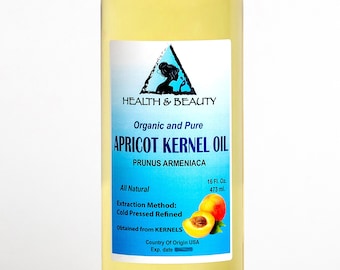 16 oz APRICOT KERNEL Oil REFINED Organic Carrier Cold Pressed 100% Pure