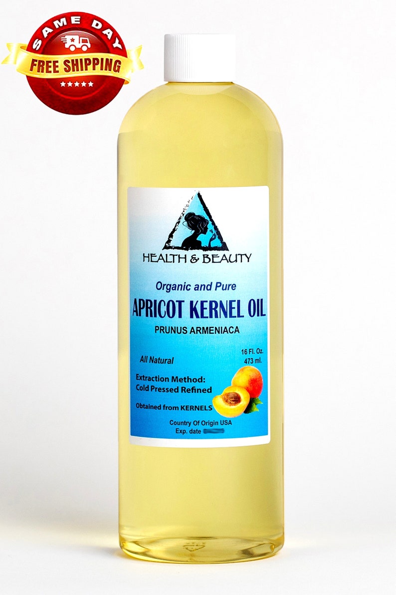 16 oz APRICOT KERNEL Oil REFINED Organic Carrier Cold Pressed 100% Pure image 1